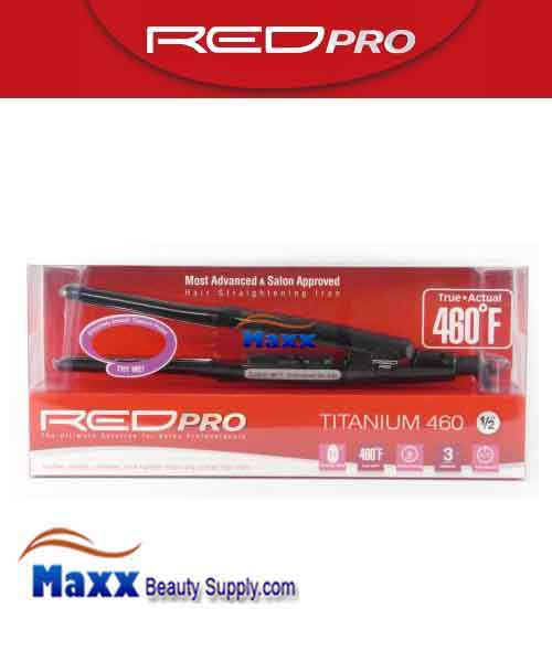 Red Pro by Kiss #FIP050 Titanium 460 Hair Straightening Flat Iron - 1/2"
